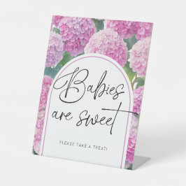 Pink Hydrangea Babies Sweet Baby Dusche Sockelschild