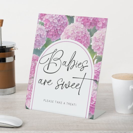 Pink Hydrangea Babies Sweet Baby Dusche Sockelschild (In SItu)