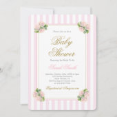 Pink Hydrangea Baby Shower Girl Einladung (Vorderseite)