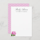 Pink Hydrangea Babyberatungskarte Begleitkarte (Vorne/Hinten)