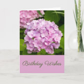 Pink Hydrangea Birthday wünscht Grüße Karte (Vorderseite)