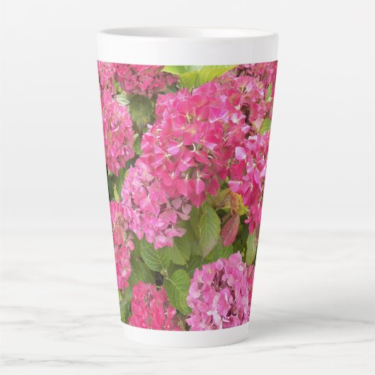 Pink Hydrangea Bloms Bloral Milchtasse (Vorderseite)