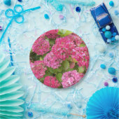 Pink Hydrangea Bloms Bloral Pappteller (Party)