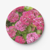 Pink Hydrangea Bloms Bloral Pappteller (Vorderseite)