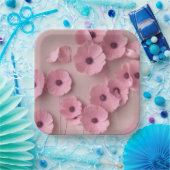 Pink Hydrangea Bloms Bloral Pappteller (Party)