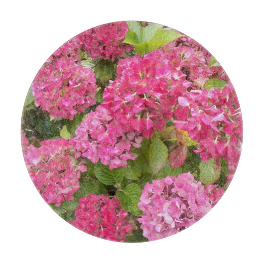 Pink Hydrangea Bloms Bloral Schneidebrett (Vorderseite)