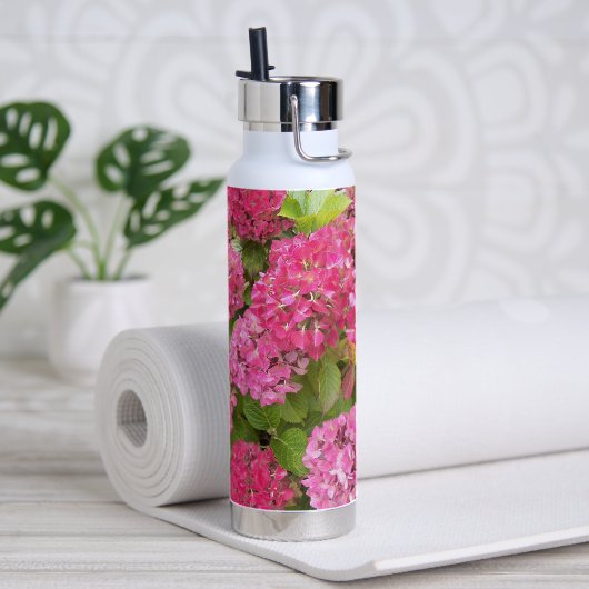 Pink Hydrangea Bloms Bloral Trinkflasche (Yoga)