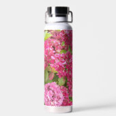 Pink Hydrangea Bloms Bloral Trinkflasche (Rückseite)