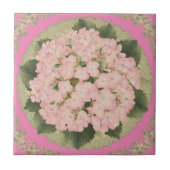 Pink Hydrangea Bloms Blumenmuster Keramik Tile Fliese (Vorderseite)