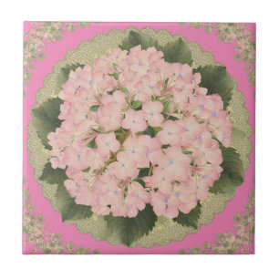 Pink Hydrangea Bloms Blumenmuster Keramik Tile Fliese