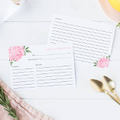 Pink Hydrangea Bloom Rezept Card Begleitkarte