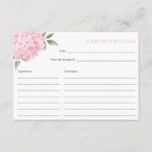 Pink Hydrangea Bloom Rezept Card Begleitkarte (Vorderseite)