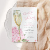 Pink Hydrangea Blooms Brautparty Einladung