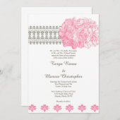 Pink Hydrangea Bloral 12x18 Wedding Einladung (Vorne/Hinten)