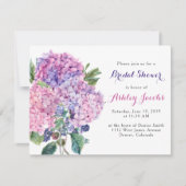 Pink Hydrangea Bloral Bridal Dusche Einladung (Vorderseite)