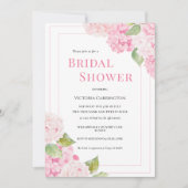 Pink Hydrangea Bloral Bridal Dusche Einladung (Vorderseite)