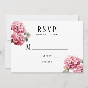 Pink Hydrangea Bloral Butterfly Hochzeitskarten Einladung