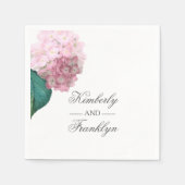 Pink Hydrangea Bloral Wedding Serviette (Vorderseite)