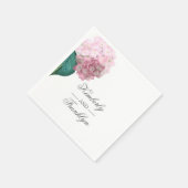 Pink Hydrangea Bloral Wedding Serviette (Ecke)
