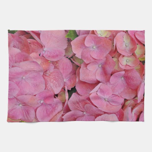 Pink Hydrangea Blossom Blume Handtuch (Horizontal)