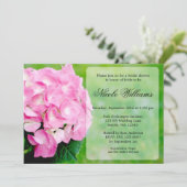 Pink Hydrangea Blossom Brautparty Einladung (Stehend Vorderseite)
