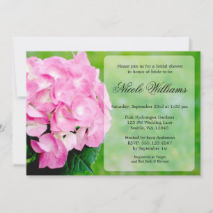 Pink Hydrangea Blossom Brautparty Einladung