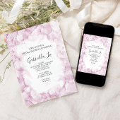 Pink Hydrangea Blume Aquarell Brautparty Einladung