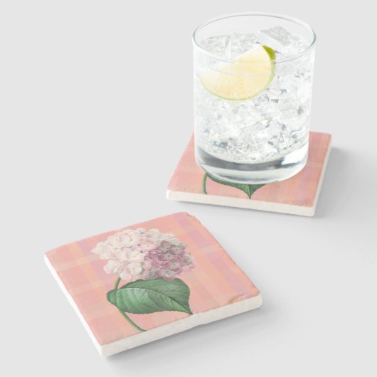 Pink Hydrangea Blume Art Untersetzer (Seitenansicht)