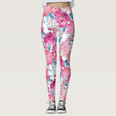 Pink Hydrangea Blume Big Blossom Farbenfroh  Leggings (Vorderseite)