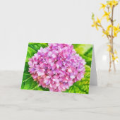 Pink Hydrangea-Blume Blühen Wasserfarben Karte (Gelbe Blume)