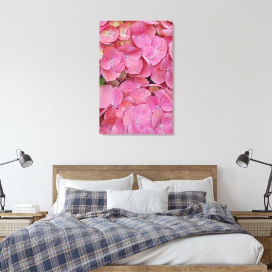 Pink Hydrangea Blume Fotokunst Leinwanddruck (Insitu (Schlafzimmer))