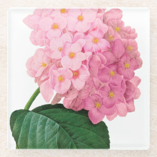 Pink Hydrangea Blume Glass Untersetzer