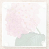 Pink Hydrangea Blume Glass Untersetzer (Rückseite)