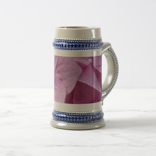Pink Hydrangea Blume Grau / Blue 22 oz Stein Bierglas (VorderseiteRechts)