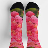 Pink Hydrangea Blume Kunst, Dichtung und Musik Socken (Oben)