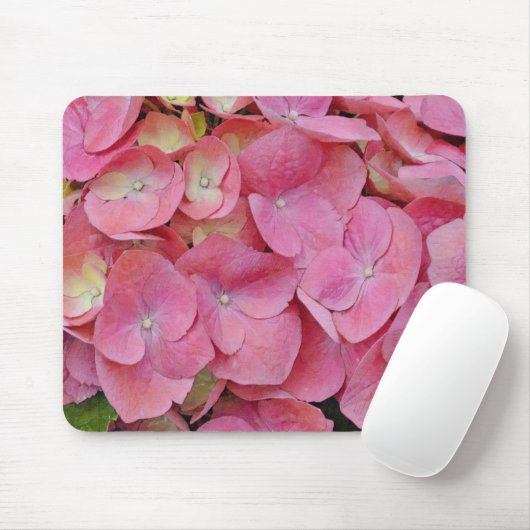 Pink Hydrangea Blume Nah Up Art Mouse Pad Mousepad (Mit Mouse)