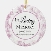 Pink Hydrangea Blume Wasserfarben-Gedächtnis Keramik Ornament (Vorne)