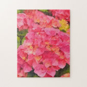 Pink Hydrangea Blume Wasserfarben Kunst Puzzle (Vertikal)