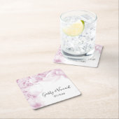 Pink Hydrangea Blume Wasserfarbenhochzeit Rechteckiger Pappuntersetzer (Vor Ort)