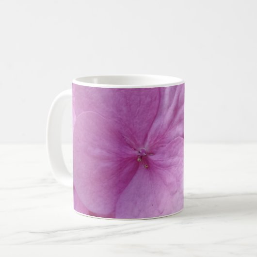 Pink Hydrangea Blume Weißer Kaffee Tasse (Vorderseite Links)