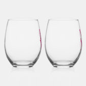 Pink Hydrangea Blumenbriefe LIEBE XOXO Paar Weinglas Ohne Stiel (Rechts)