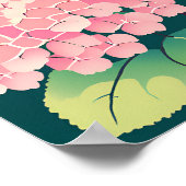 Pink Hydrangea Blumengemälde Poster (Ecke)