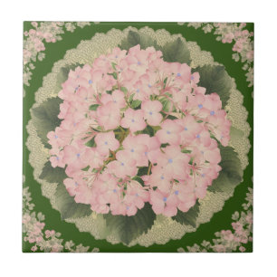 Pink Hydrangea Blüten Keramik Tile Fliese