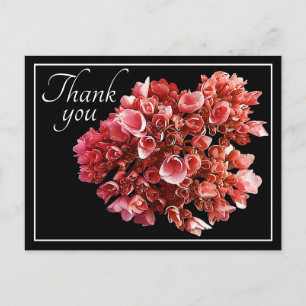 Pink Hydrangea Bouquet Black Hintergrund Vielen Da Postkarte