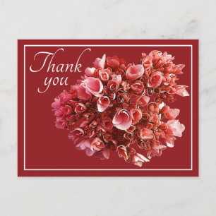 Pink Hydrangea Bouquet Red Background Vielen Dank Postkarte