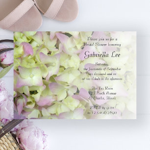 Pink Hydrangea Brautparty Einladung
