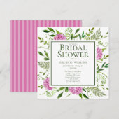 Pink-Hydrangea-Brautparty Einladung (Vorne/Hinten)