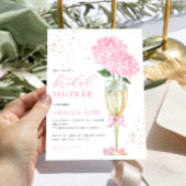 Pink Hydrangea Brautparty Gold Champagne Einladung