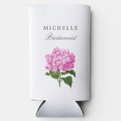 Pink Hydrangea Brautparty Party Seltzer Selters Dosenkühler (Vorderseite)