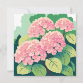Pink Hydrangea Bush Card (Vorderseite)